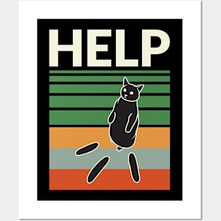 Vintage Funny Cat Cucumber Meme Posters and Art